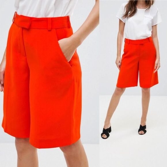 French Connection Orange Freya Culottes Flat Front - Picture 2 of 3